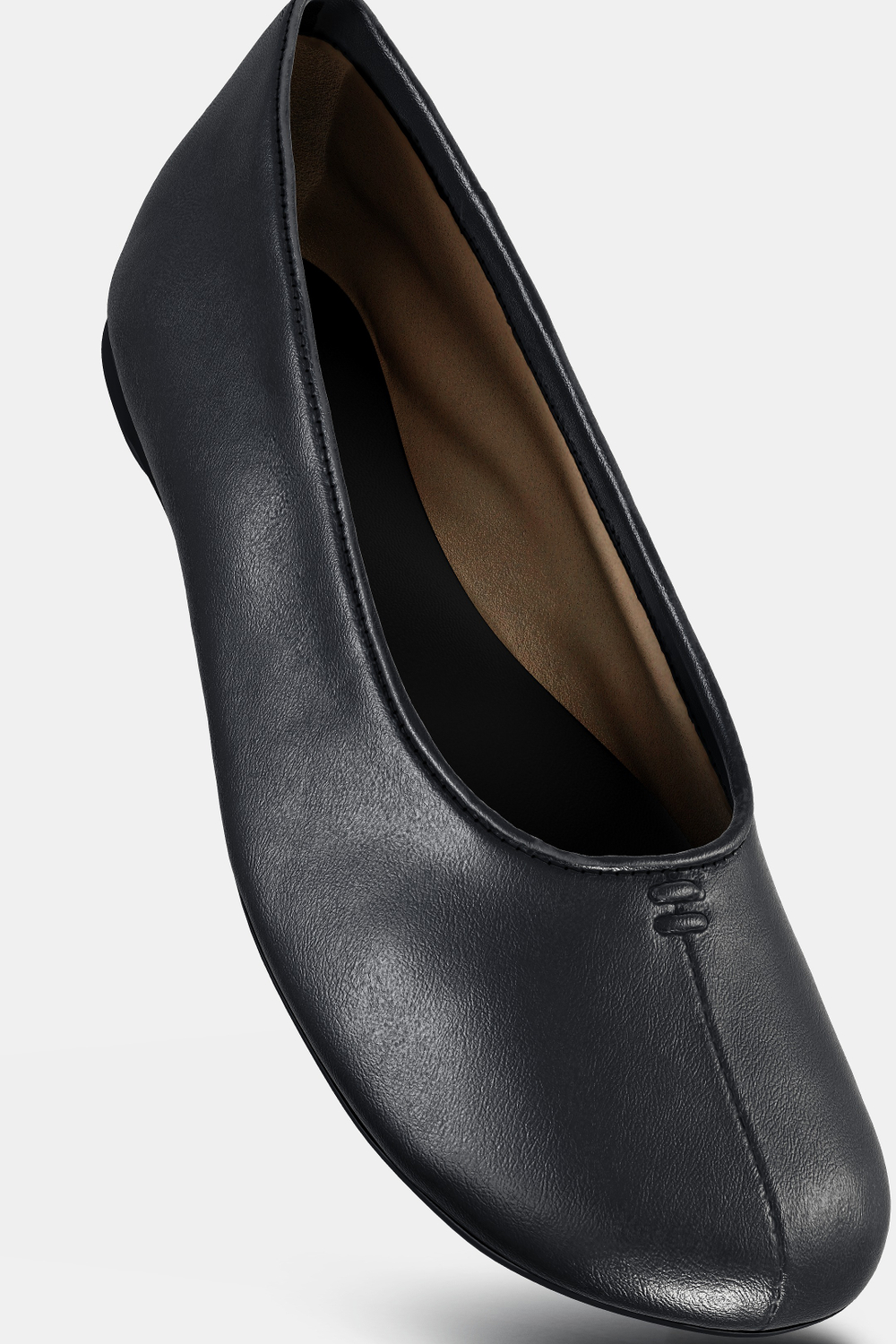 ZARA КОЖАНЫЕ БАЛЕТКИ, ЧЕРНЫЙ