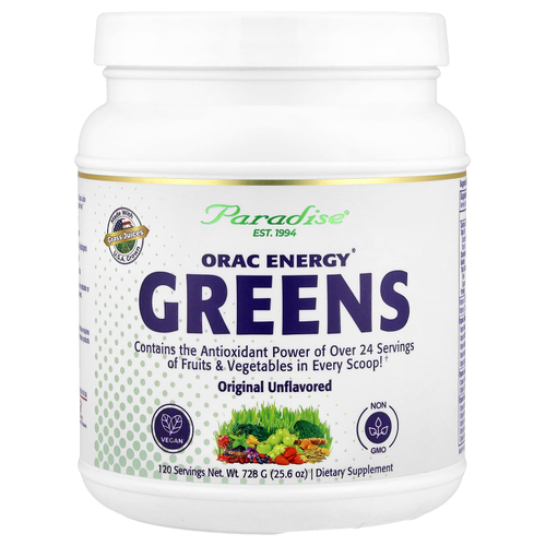 Paradise Herbs, ORAC Energy® Greens, зелень, оригинальная добавка с нейтральным вкусом, 728 г (25,6 унции)