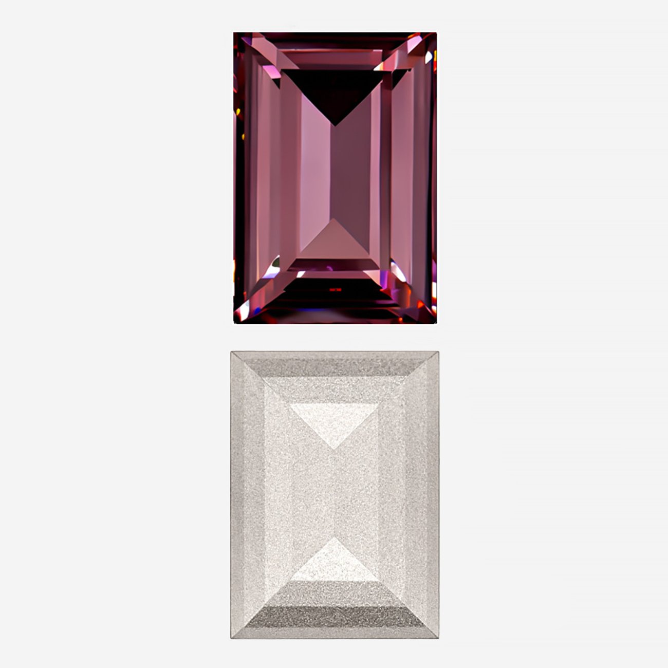 Кристалл Прямоугольник (Step Cut Fancy Stone), оттенок "Вересковый"/"Heather", 18*13мм