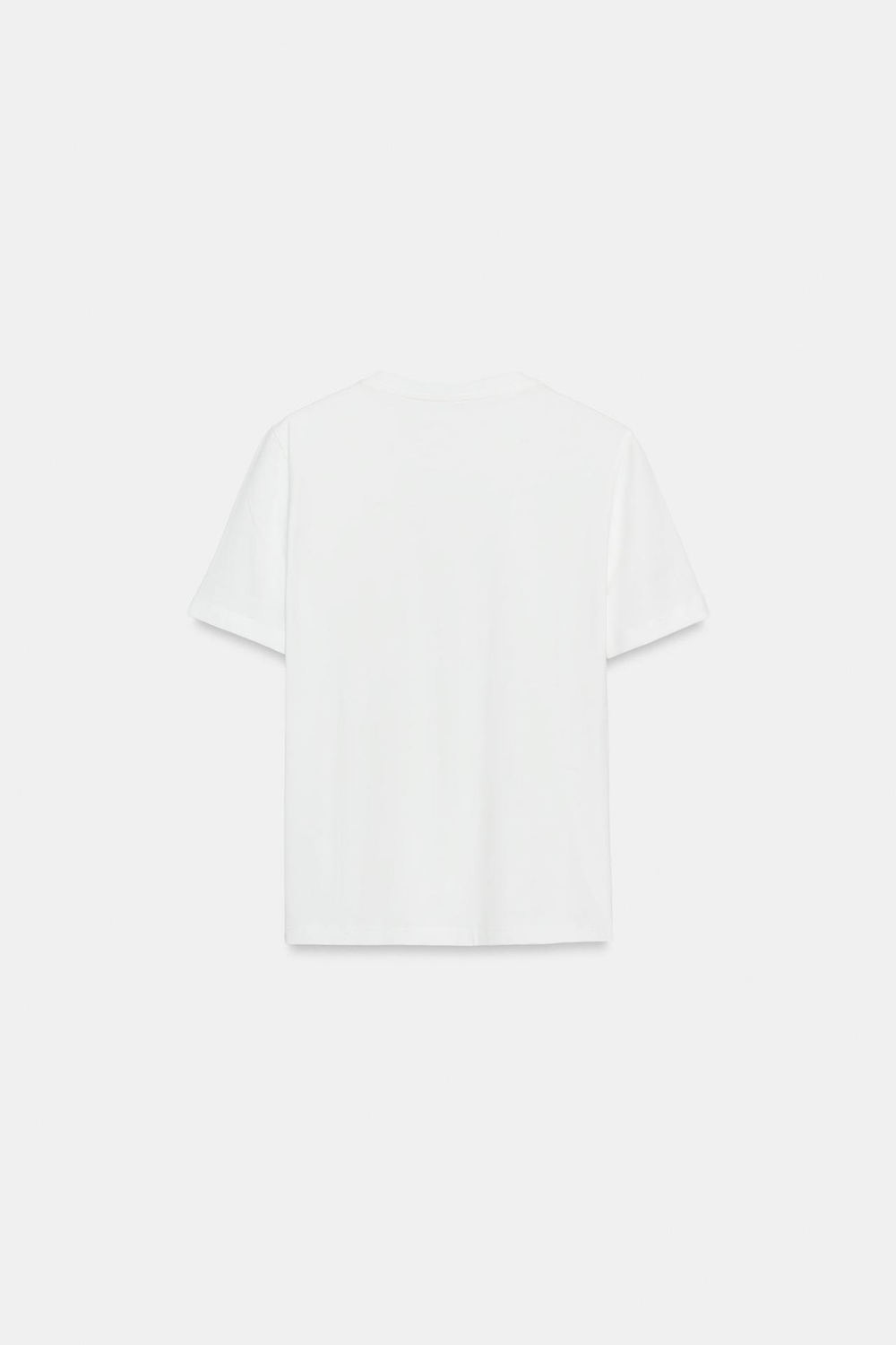 ZARA ФУТБОЛКА С МЕТАЛЛИЧЕСКОЙ ОТДЕЛКОЙ, БЕЛЫЙ