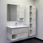 COMFORTY. Тумба-умывальник "Турин-90М" дуб белый с раковиной COMFORTY 90E
