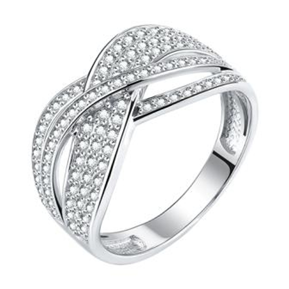 Кольцо из серебра с фианитами