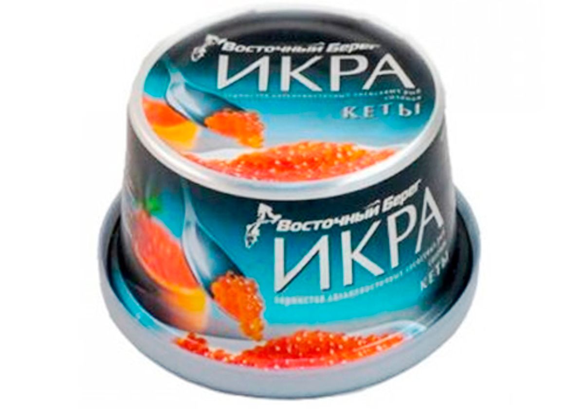 Икра красная кеты БЕЗ КОНСЕРВАНТОВ "Восточный Берег", 125г