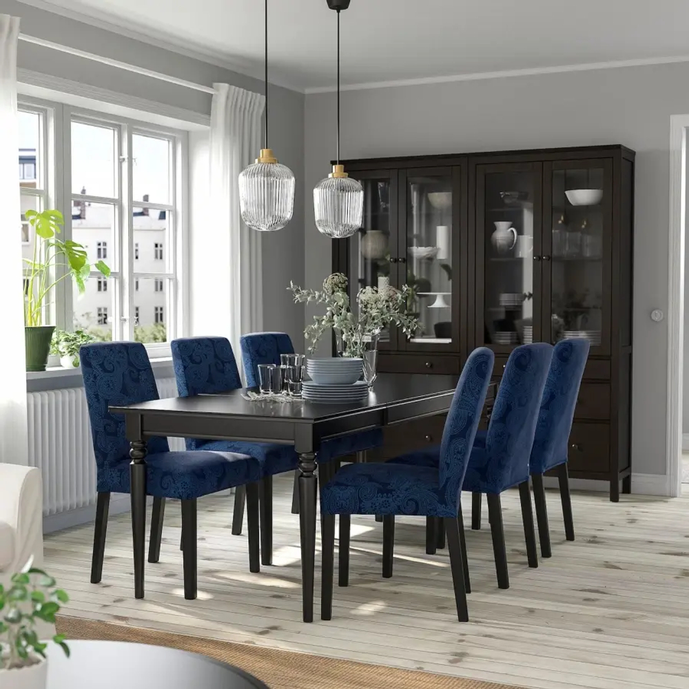 Раздвижной обеденный стол - IKEA INGATORP, 155/215х87х74 см, ИНГАТОРП ИКЕА, черный