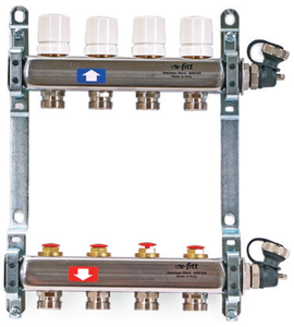 Коллекторы Uni-Fitt 451I из нерж. стали с регулировочными и термостатическим вентилями