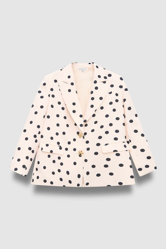 Жакет однобортный, принт горох