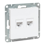 Механизм розетки RJ45 - 2шт, (cat6), белый Эпика EKF