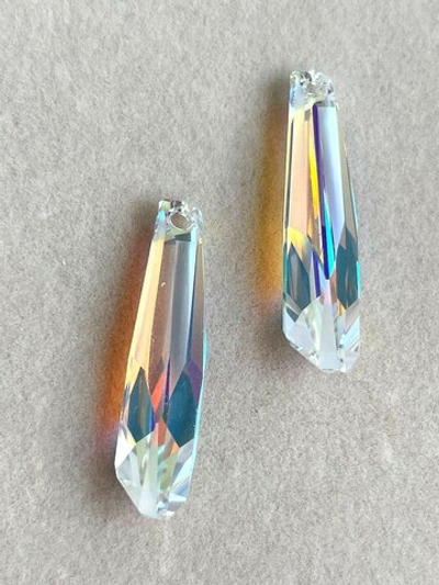 6017/G-AB Вытянутая капля 30мм прозрачная АВ