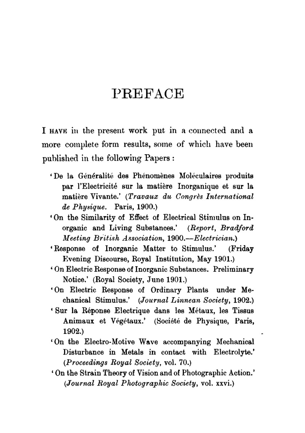 Response in the Living and Non-living / Ответ в живых и неживых | Jagadis Chandra Bose