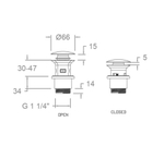 Клапан сливной пластиковый 1221P