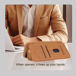 Чехол-книжка Nillkin Leather Qin PROP для iPhone 16 Pro