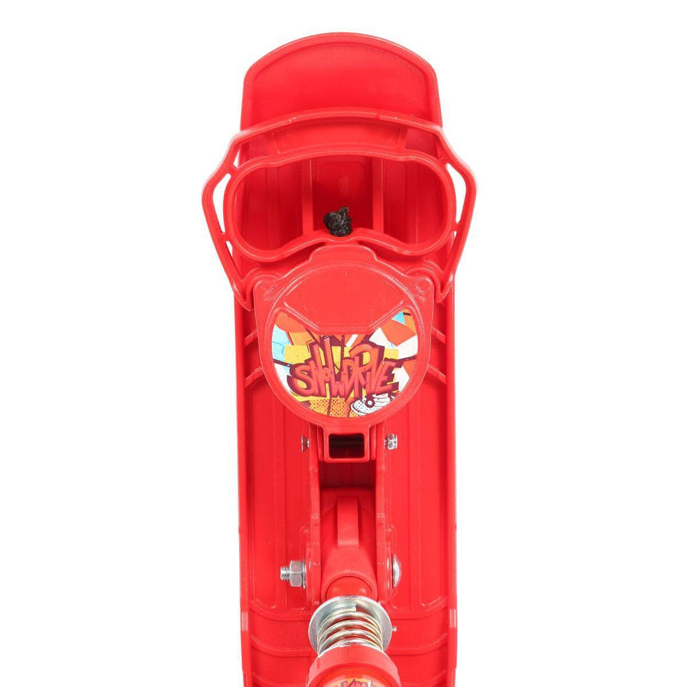 Снегокат "Ника-джамп" с граффити на красном