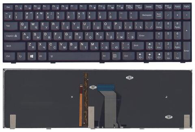 Клавиатура для ноутбука Lenovo Y500 Y500N Y500NT Y510P Y500NT-ISE черная с подсветкой