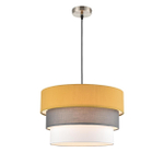 8038/3 MODERNI LN25 133 никель/желтый/серый/белый, металл/текстиль Подвесной светильник Е27 3*60W 220V ILAIDA