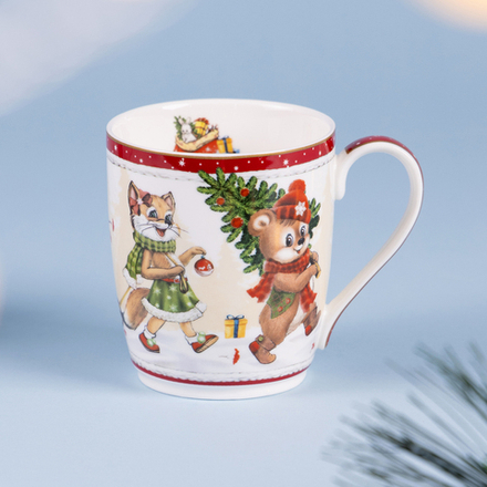 КРУЖКА LEFARD "С НОВЫМ ГОДОМ!" 300 МЛ КРАСНАЯ (КОР=36ШТ.)