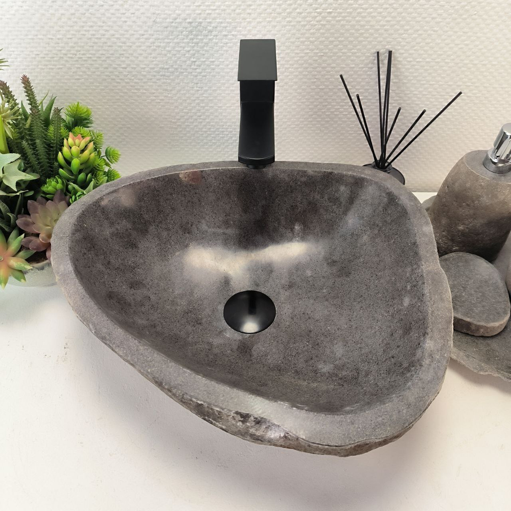 Раковина из речного камня RS-63514 (44*38*15) 0122