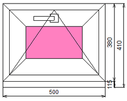 Пластиковое окно 380 х 500 фрамуга (форточка) ТермА Эко