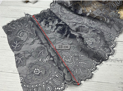 Кружево ЭЛАСТИЧНОЕ серебро 23 см