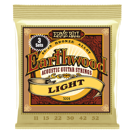 Струны для акустической гитары ERNIE BALL 3004 Earthwood 80/20 Bronze Light 11-52