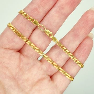 Цепочка Двойной ромб. Позолота желтая. 3 мм