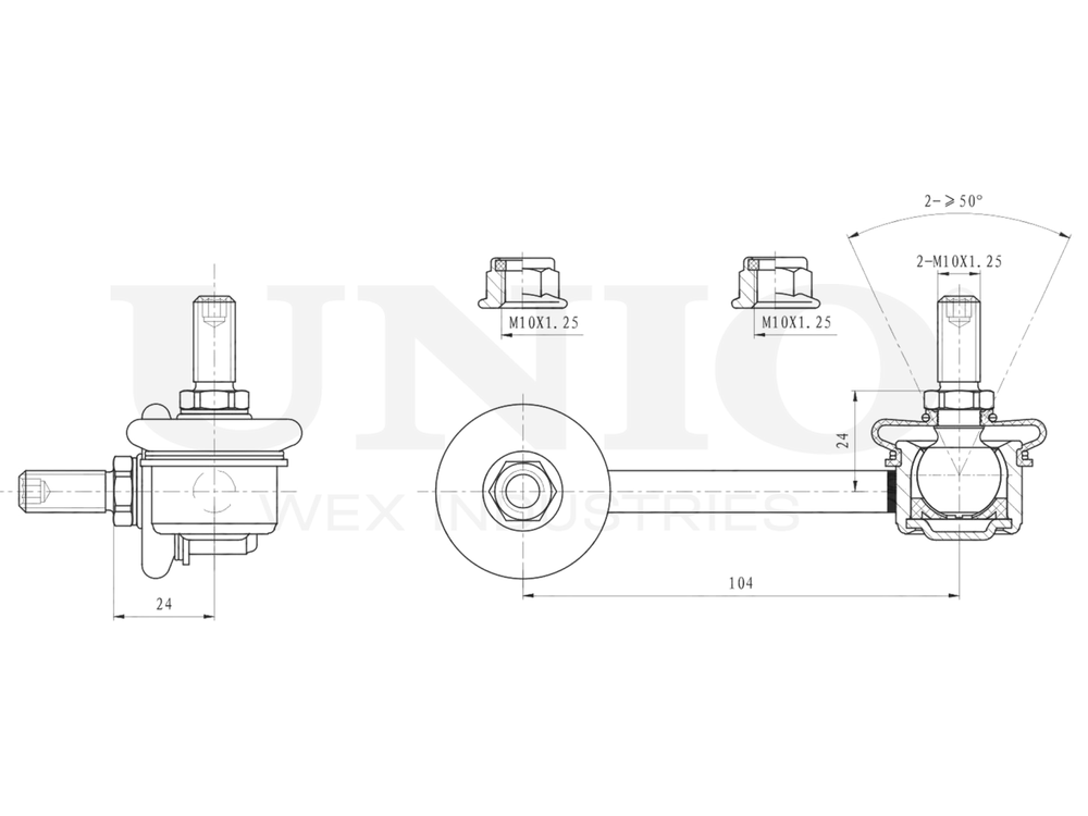 Стойка стабилизатора передняя левая UNIO SSP-50064