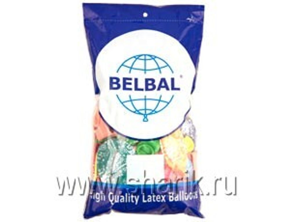 Шар (14"/36 см) Шелкография пастель, С Днем рождения Звезды 25 шт.