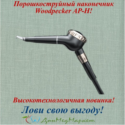 Порошкоструйный наконечник Woodpecker AP-H PLUS 4-х канальное соединение Midwest, 2 наконечника