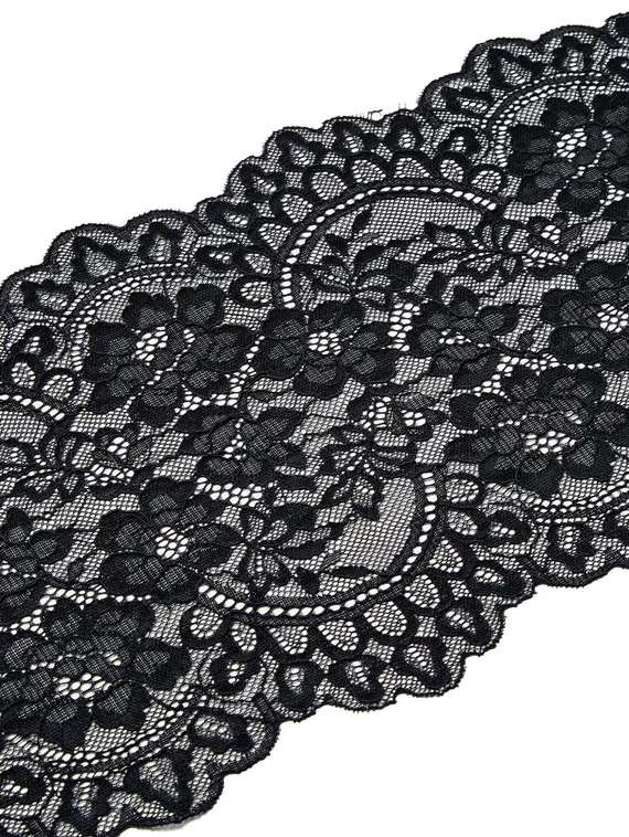 03-275 Кружево эластичное 22,5 см, черный