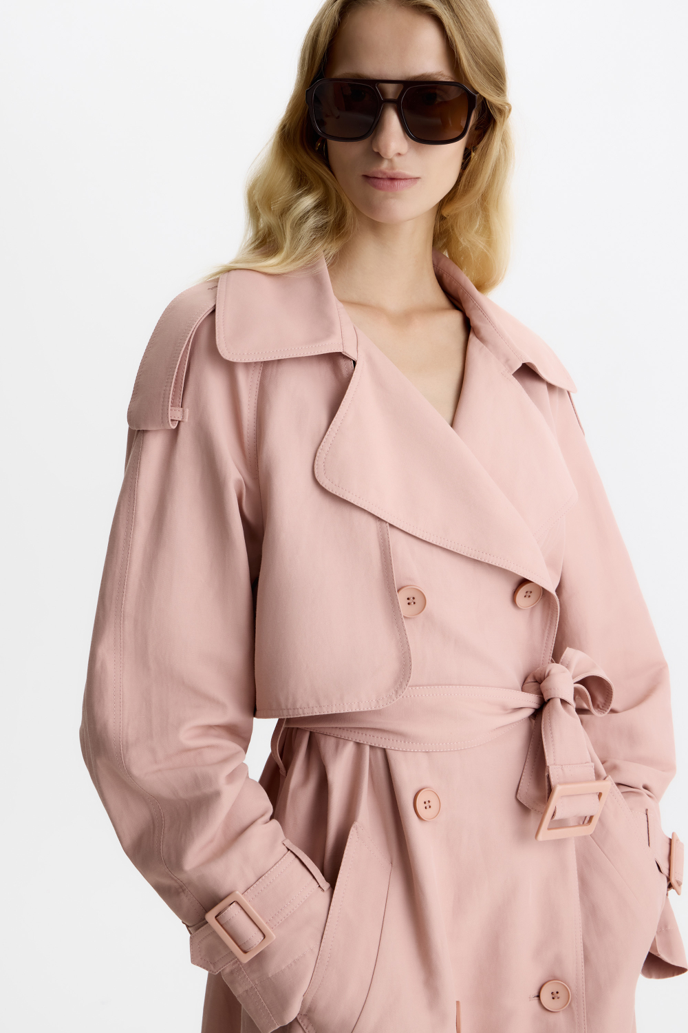 Тренч «Роза пудровая» удлиненный