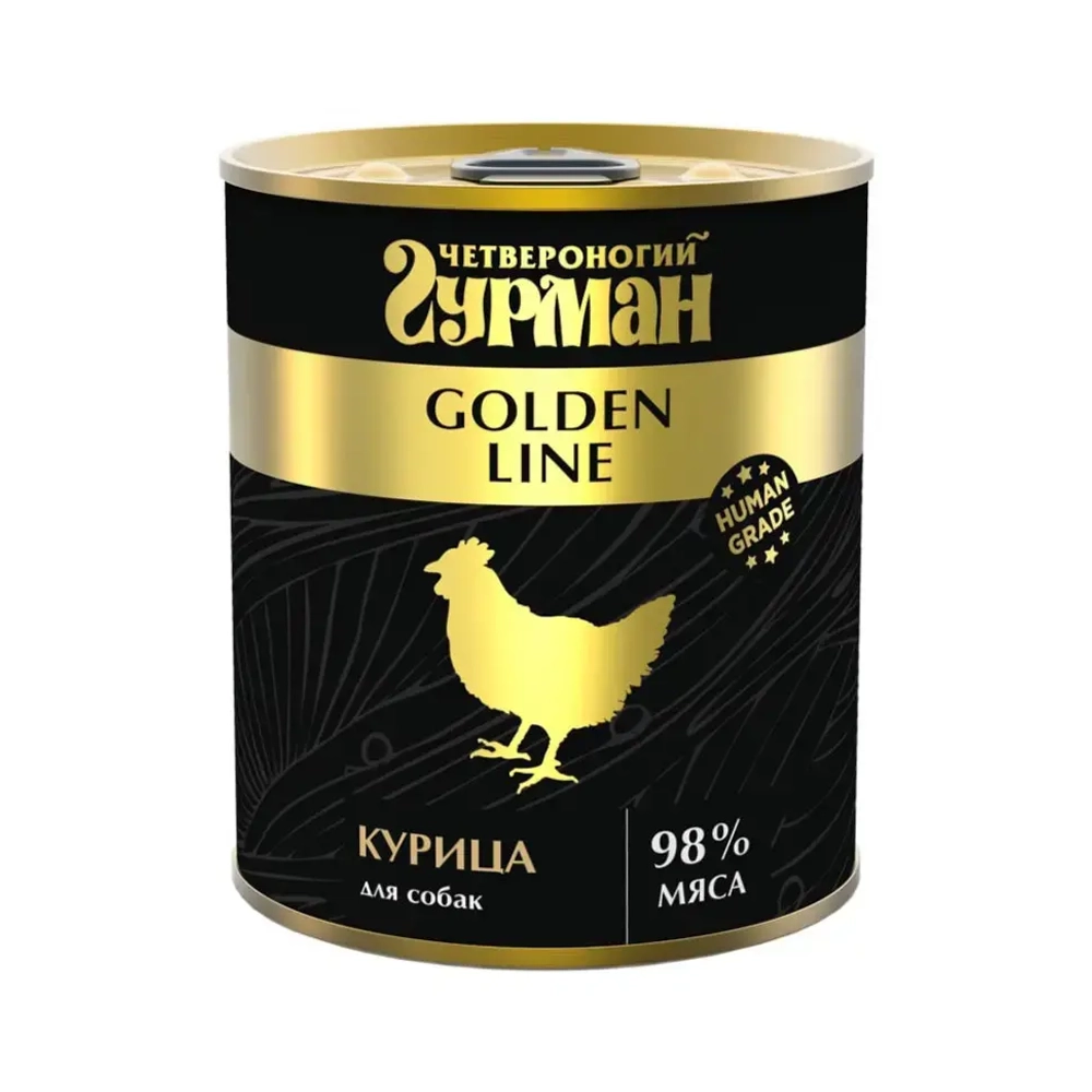 Четвероногий гурман кон.д/собак голден курица натуральная в желе 340гр