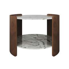 Столик Lagom Stone D 65 см высота 45 см (камень OV2, орех)