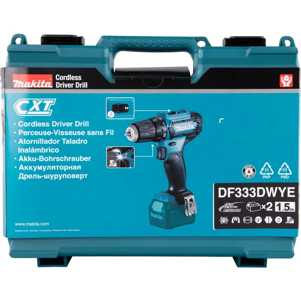 Аккумуляторная дрель-шуруповёрт Makita DF333DWYE