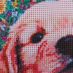 Алмазная мозаика на подрамнике с полным заполнением «МИР ЯРКИХ КРАСОК», щенок Руперт, 30*40см