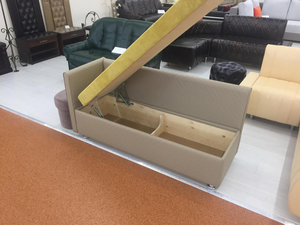 Кухонный диван с ящиком прямой К030 ткань кожзам дерево