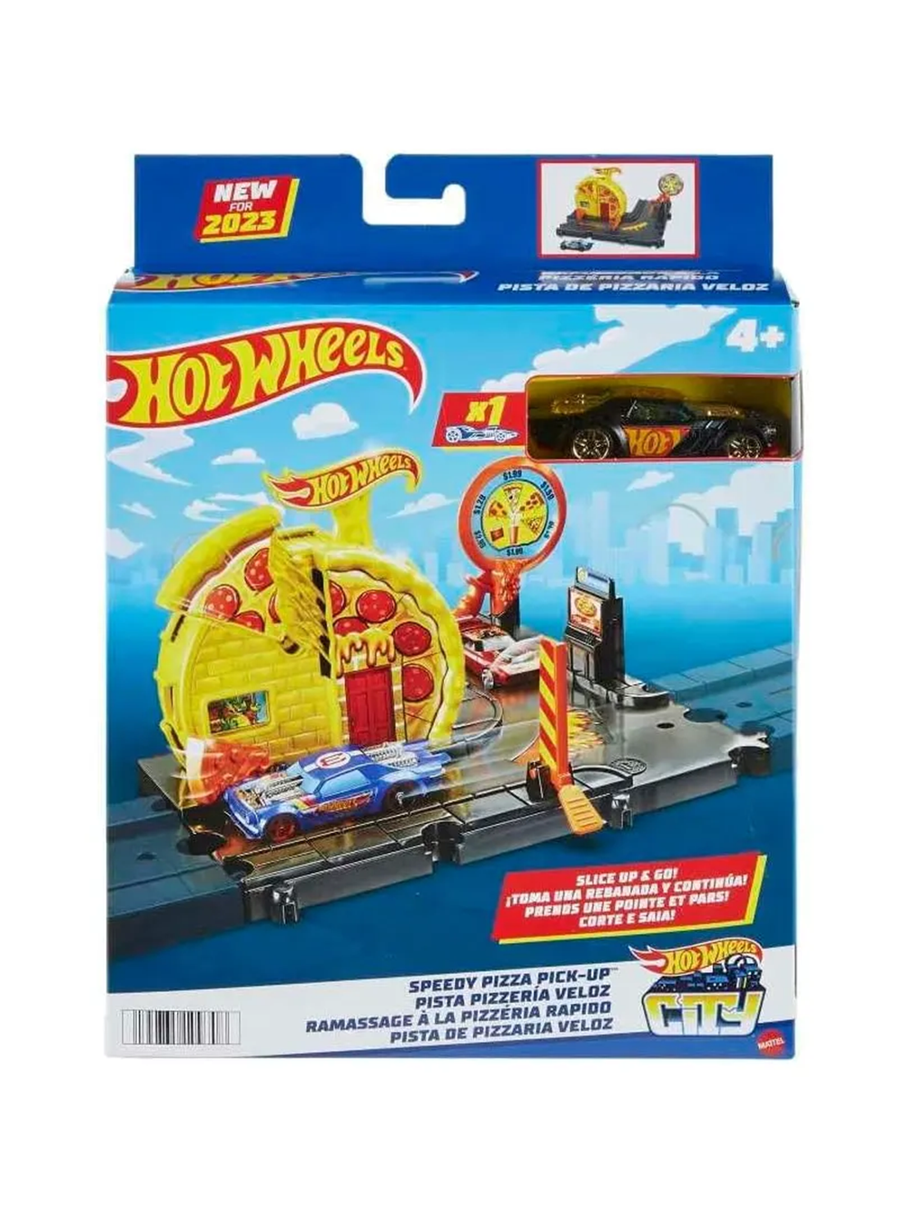 Игровой набор Hot Wheels City «Заправка» HKX44 | Hot Wheels City Speedy Pizza Pick-Up городской трек с пиццерией 1:64 4+