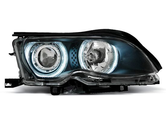 Передние фары Bmw 3 E46 angel eyes ccfl black
