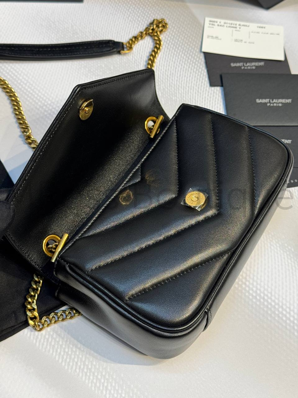 Женская сумка Yves Saint Laurent Small Loulou Matelasse черного цвета большая