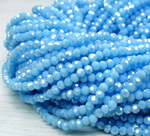БШН019ДС4 Хрустальные бусины "32 грани", ярко-голубой AB непрозрачный, 4 мм, кол-во: 95-100 шт.