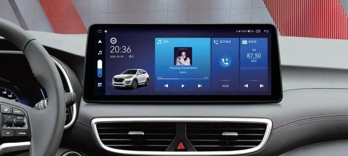 Магнитола для Hyundai Tucson 2018-2021 - Kuberg HP-H1202 монитор 12.3" в стиле BMW на Android 13, Быстрая, CarPlay, 4G SIM-слот