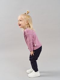 Брюки из джинскота "Горошек" с отворотами 0+