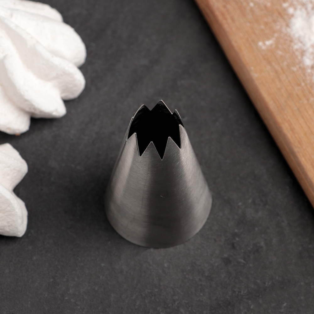 Насадка кондитерская «Открытая звезда», d=3,3 см, выход 1,3 см, нержавеющая сталь