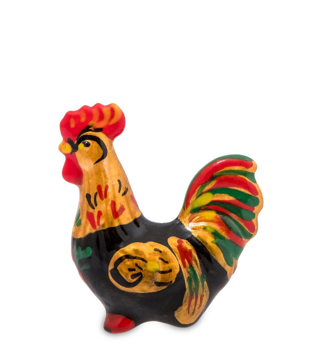 ГЛ- 982 Фигурка «Петух» хохлома (Гжельский фарфор)