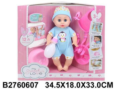 Пупс функциональный с аксесс., коробка ZL9920-20