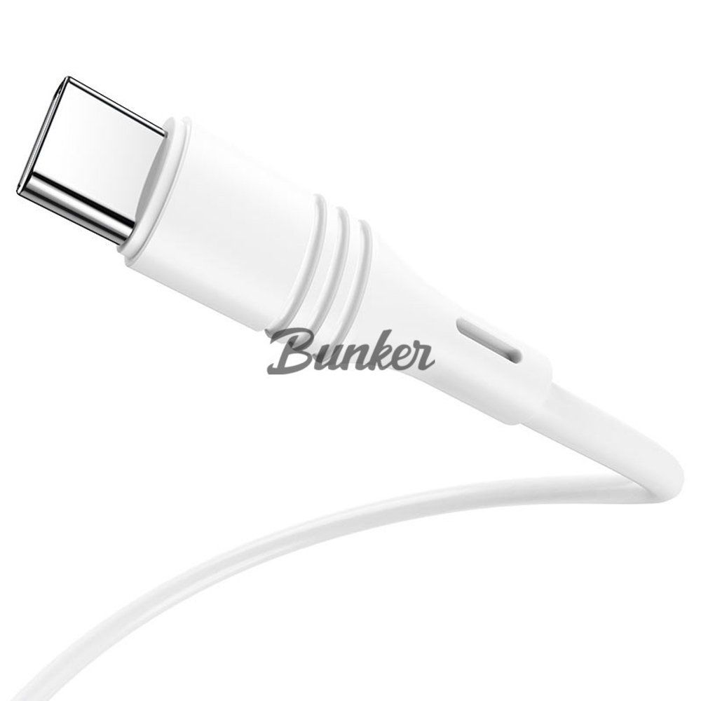 Кабель USB-Type-C Borofone BX43, белый пластик штекер, 1м, круглый белый ПВХ, 2.4А