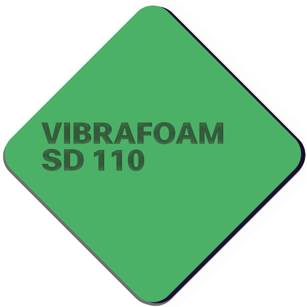 Виброизоляция полиуретановая Vibrafoam SD 110 2000х500х12,5 мм зеленая