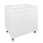 Комплект Тумба Loranto Santorini 60 610х460х810 напольная, с раковиной Leon, Белый Глянец (CS00086972)