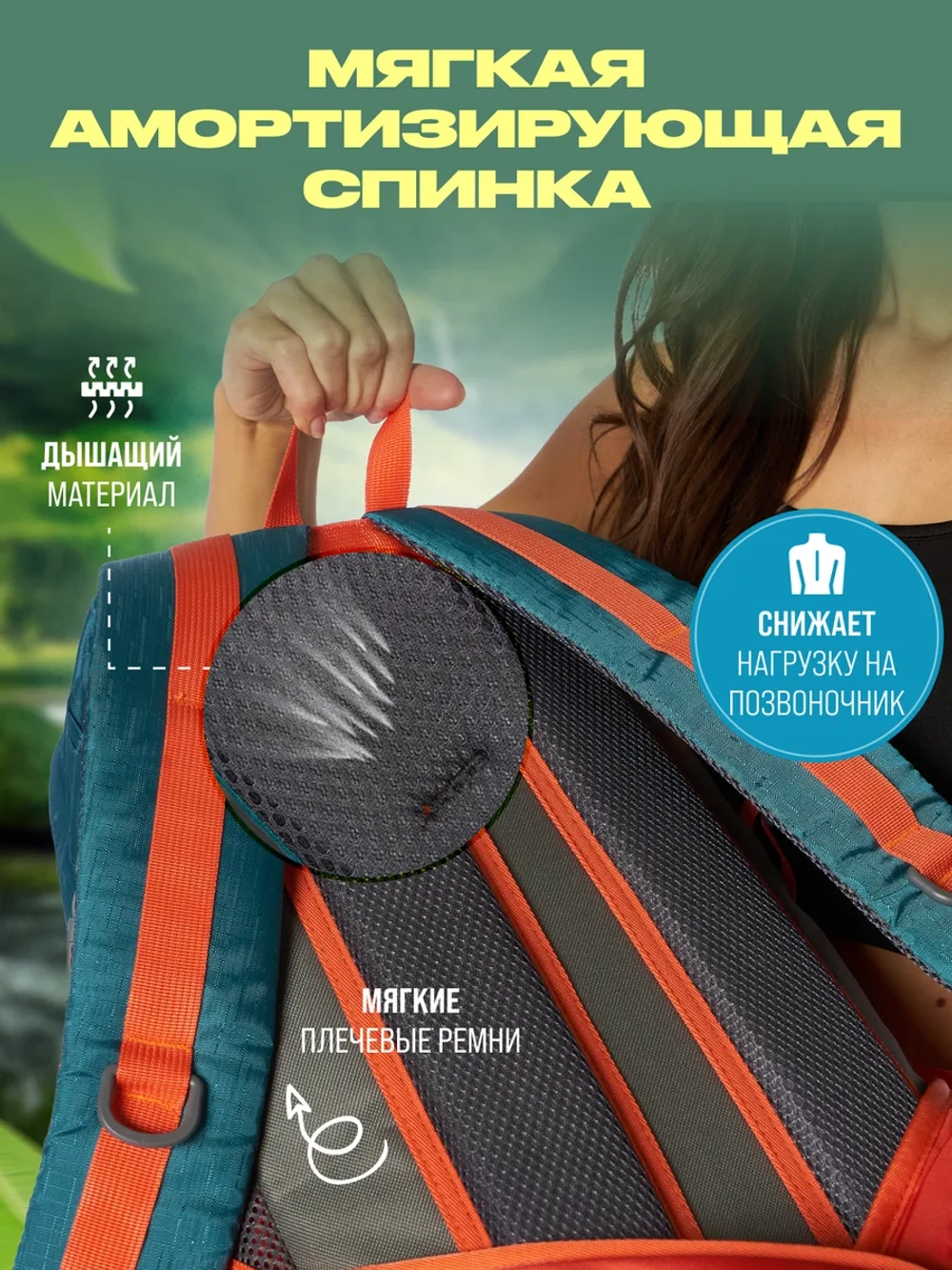 Рюкзак спортивный туристический для мото спорта велорюкзак