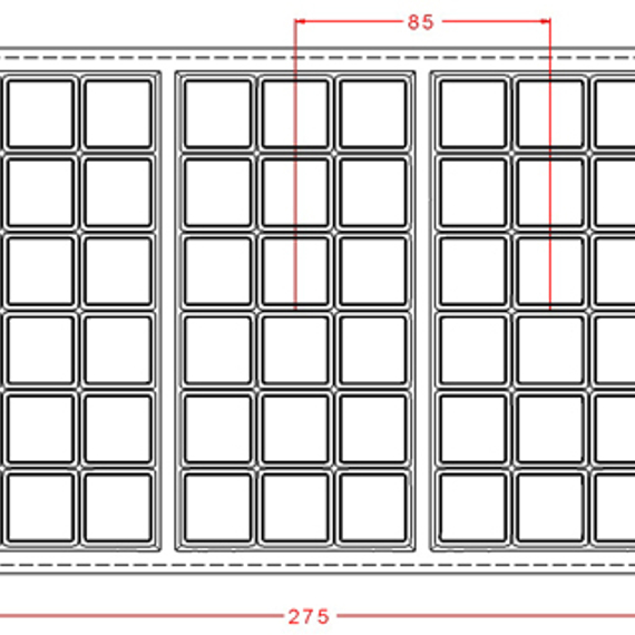 308 | Форма для шоколадных плиток &quot;Квадратики&quot; (275х175 мм)