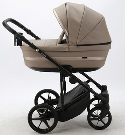 Детская коляска Adamex Rimini Deluxe 2 в 1 RI215 Т.БЕЖ.КОЖА+БЕЖ.ПЕРЛ.ОТДЕЛКА