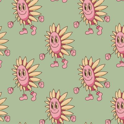 Ретро подсолнух персонаж